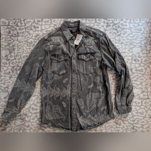 Forever 21 Men's Gray Paisley Shirt Jacket